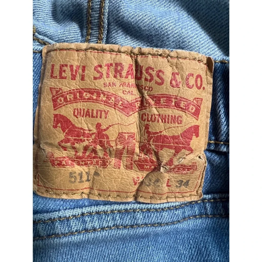 Levi's‎ 511 Slim Fit Jeans Mens 34x34 Light Blue Good Stretch Denim Pants
